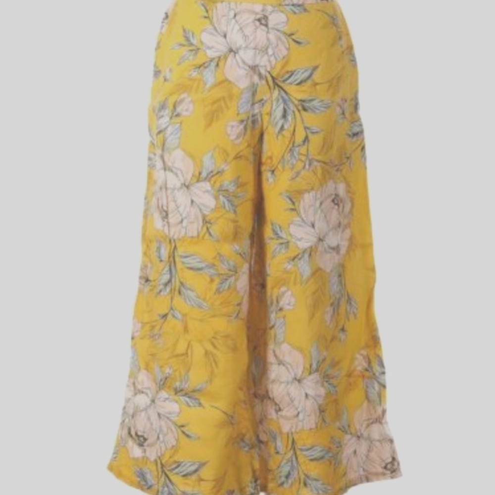 Nicole Miller Pants Size Small Yellow Floral